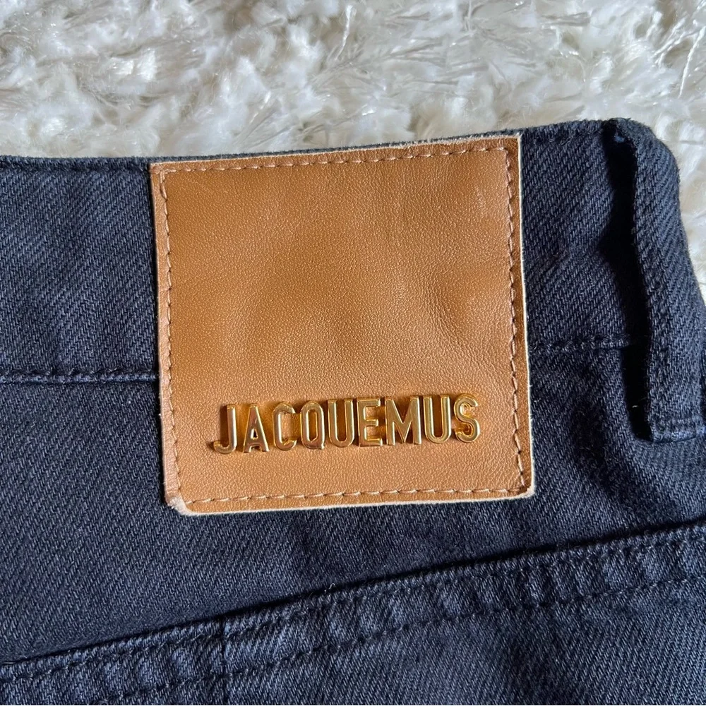 Jacquemus La Riviera Wide Leg Cropped Jeans in Black Size 27 - Picture 9 of 12
